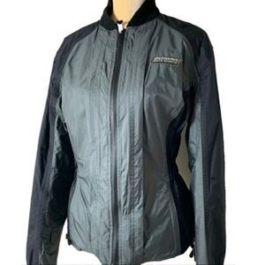 Olympia Moto Sports Black Gray Biker Jacket Size Large Motorcycle Riding Jacket